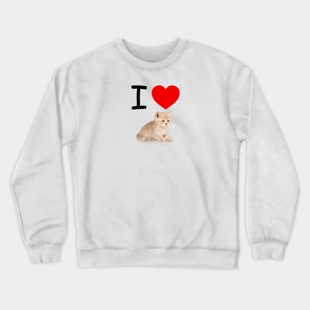 I HEART CUTE FLUFFY TABBY KITTEN Crewneck Sweatshirt by EmoteYourself